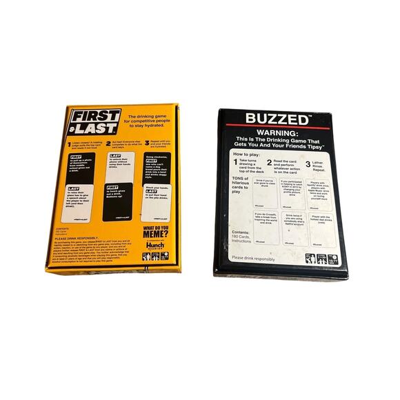 Buzzed and FIRST & LAST Drinking Games for Adults by Buzzed, Party Game 21+ - Picture 2 of 4